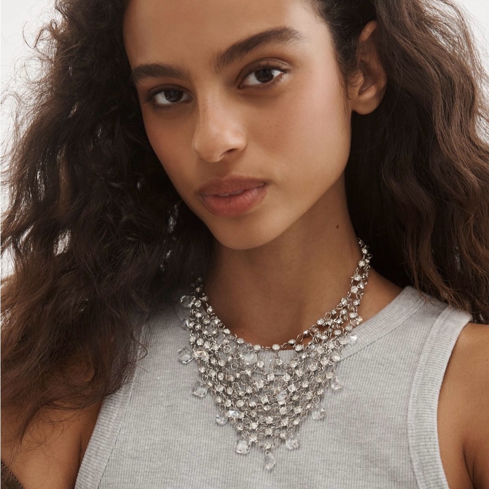 Anthropologie Crystal Bib Necklace NWT
